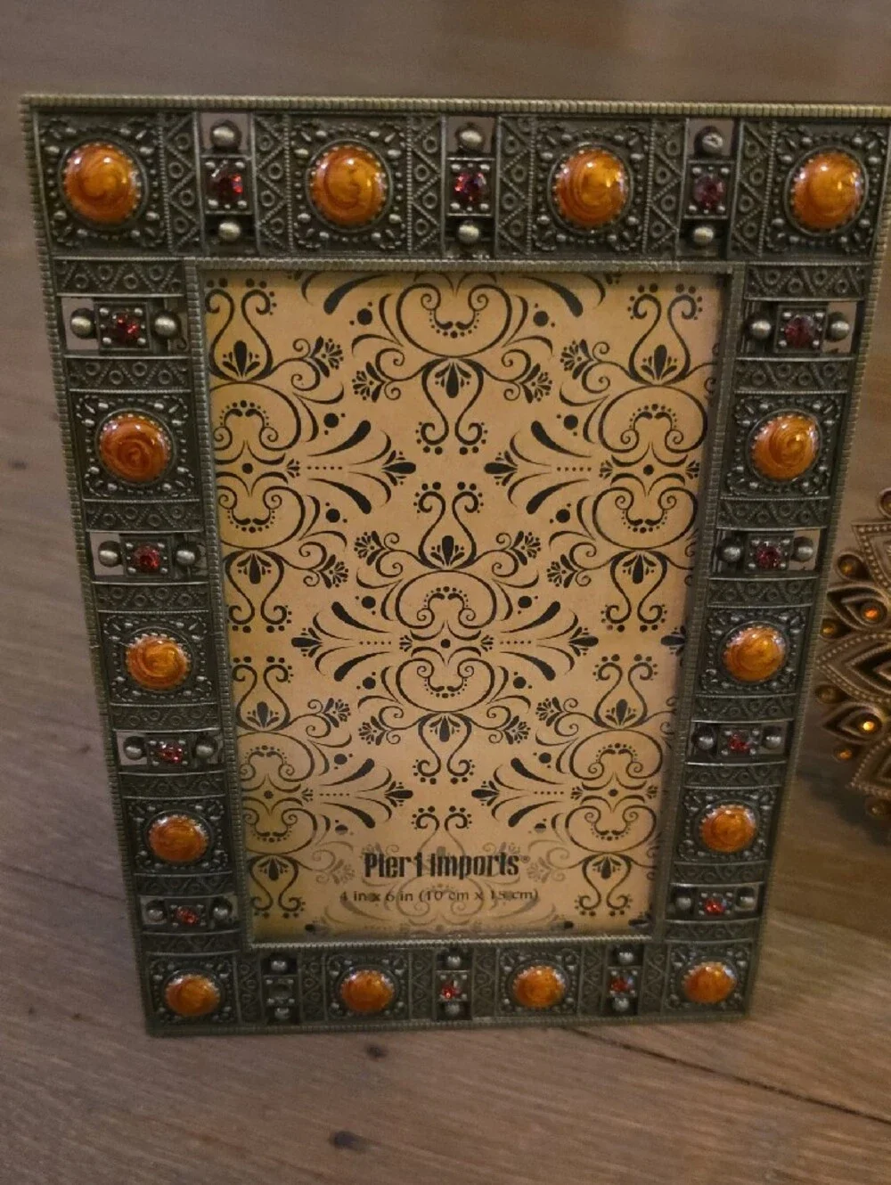 Pier 1 Gold and Amber Ornate Decorative Picture Frames- Set Of 2